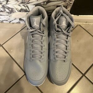 Nike Air Jordan 1 Retro MCS Baseball Cleat Wolf Grey White AV5354-003 Size 16